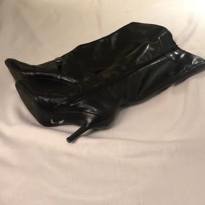 Black boots over the knee with buckle  zipper